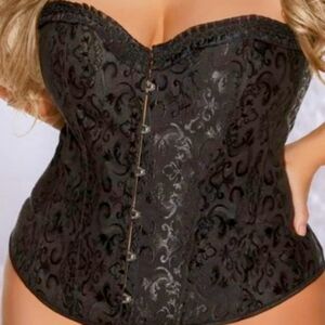 6x Vintage,Black, Plus Size, Lingerie Corset.